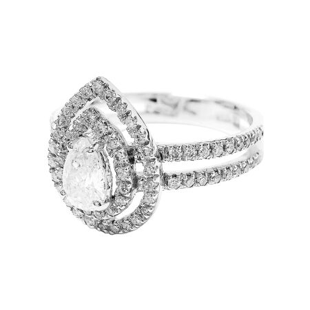 Bague Isabelle Barrier Entourage en or blanc et diamants, taille 54