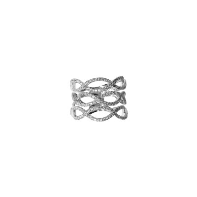 Bague Isabelle Barrier en or blanc et diamants naturels, taille 55