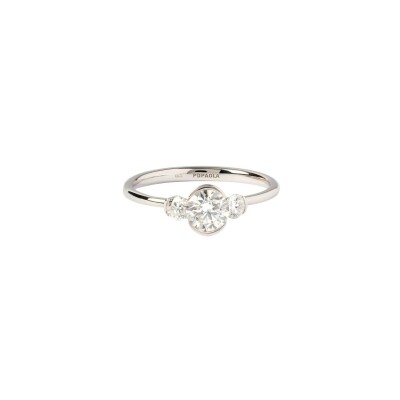 Bague PDPaola Fine Essentials en or blanc et diamant de synthèse
