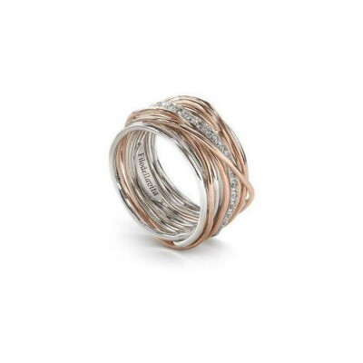 Bague Filodellavita Classic Collection 13 fils en argent et or rose et diamants