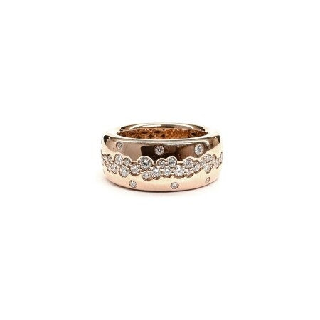 Bague Isabelle Barrier en or rose et diamant de 0.72ct, taille 53