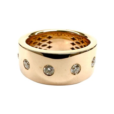 Bague Isabelle Barrier en or rose et diamants de 0.36ct, taille 56