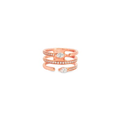 Bague en or rose et diamants