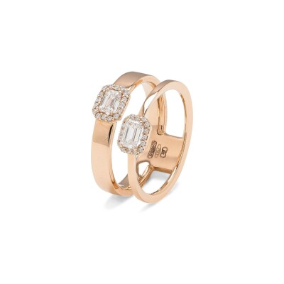 Bague en or rose et diamant