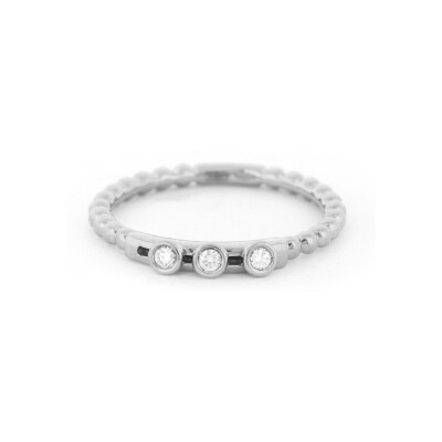 Bague Boules en or blanc et diamants