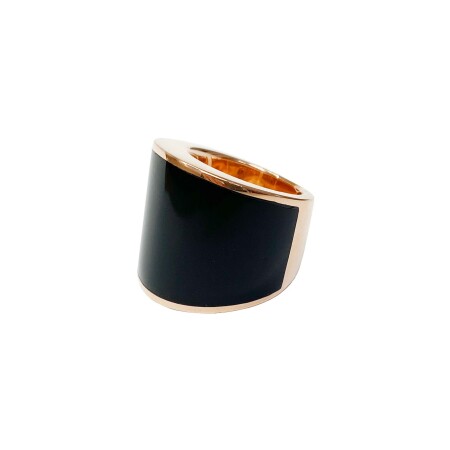 Bague Isabelle Barrier en or rose et onyx, taille 55