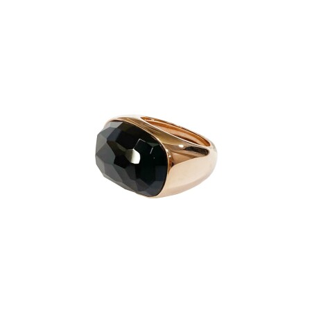 Bague Isabelle Barrier en or rose et quartz fumé, taille 55