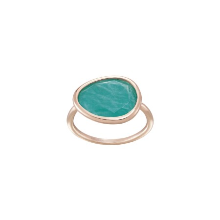 Bague Luna B en or rose et amazonite