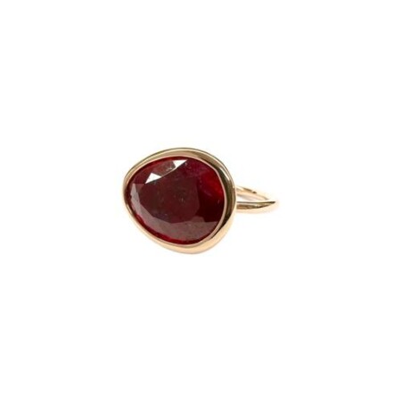 Bague Isabelle Barrier en or rose et racine de rubis, taille 55 