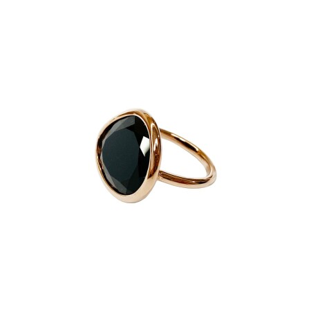 Bague Isabelle Barrier en or rose et onyx, taille 51