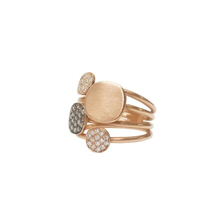 Bague Isabelle Barrier en or rose et diamants, taille 53