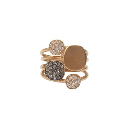 Bague Isabelle Barrier en or rose et diamants, taille 53