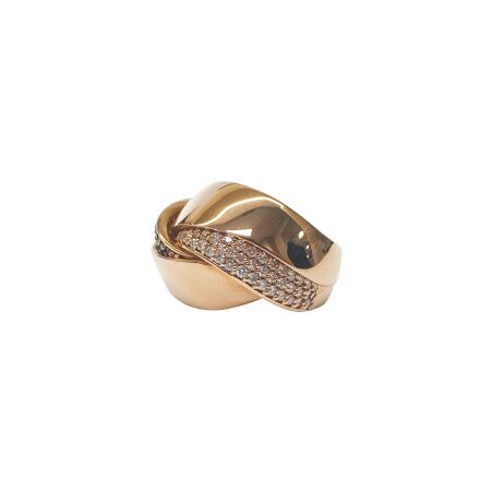 Bague Isabelle Barrier en or rose et diamants, taille 54