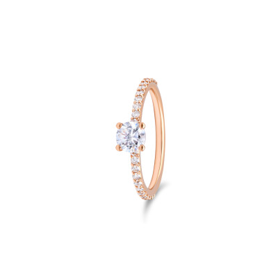 Solitaire Loop en or rose et diamants