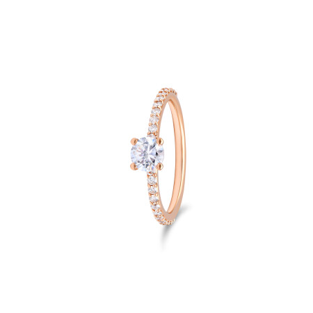 Solitaire Loop en or rose et diamants