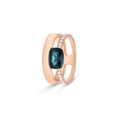 Bague Bibo en or rose, topaze et diamants