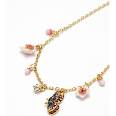 Bracelet Les Néréides Hanami en laiton doré à l'or fin, émail et verre