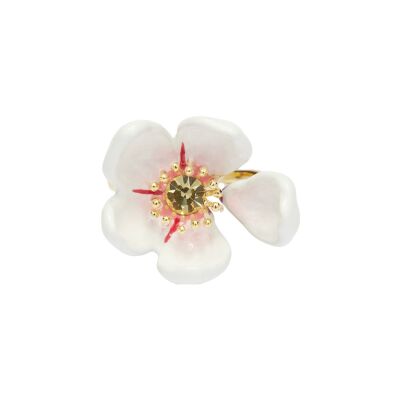 Bague Les Néréides Hanami en laiton doré à l'or fin, émail et verre