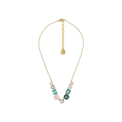 Collier Les Néréides La Diamantine en laiton doré à l'or fin, émail et verre