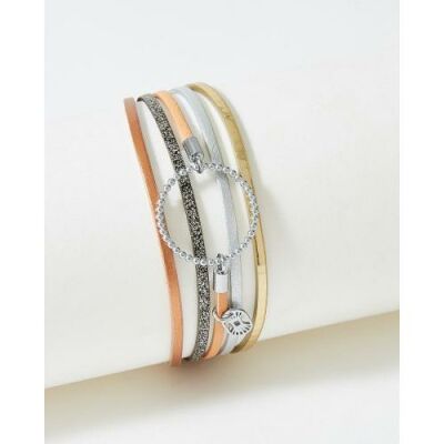 Bracelet FlowersForZoé ANNABELLE Althea en cuir et acier