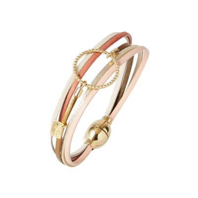 Bracelet FlowersForZoé ANNABELLE Let It Be  en cuir et acier