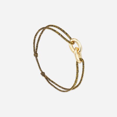 Bracelet sur cordon Le Vent à la Française Union en plaqué or