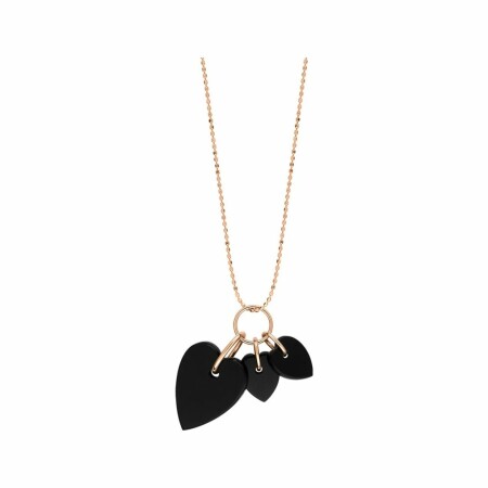 Collier GINETTE NY ANGELE en or rose et onyx