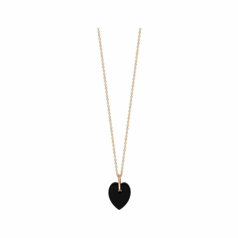 GINETTE NY ANGELE necklace, rose gold and onyx
