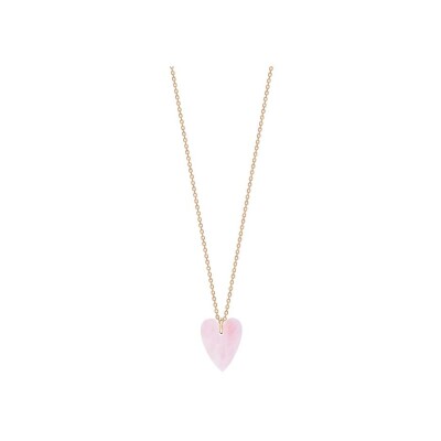 Collier Ginette NY ANGELE Mini en or rose et quartz rose