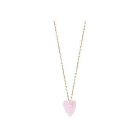 Ginette NY ANGELE Mini necklace in rose gold and rose quartz