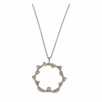 Collier Jourdan Bijoux Aria en argent, plaqué or jaune et oxyde de zirconium
