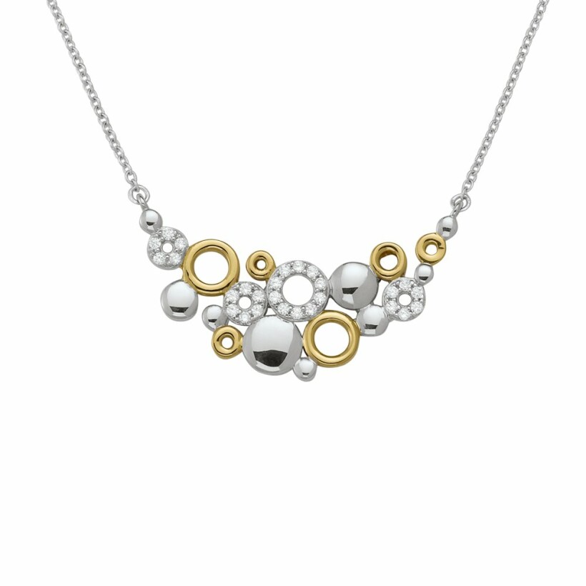 Collier Jourdan Bijoux Zao en argent, plaqué or jaune et oxyde de zirconium