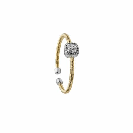 Bague Jourdan Bijoux Adagio en argent plaqué or jaune et oxyde de zirconium