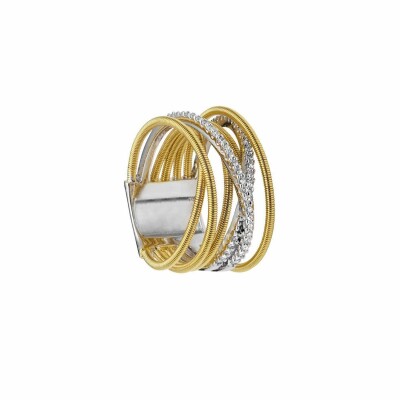 Bague Jourdan Bijoux Adagio en argent, plaqué or jaune et oxyde de zirconium