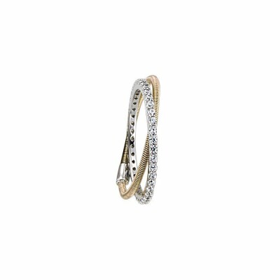 Bague Jourdan Bijoux Adagio en argent, plaqué or jaune et oxyde de zirconium