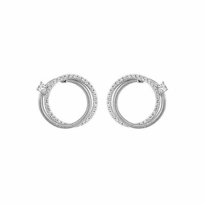 Boucles d'oreilles Jourdan Bijoux Adagio en argent et oxyde de zirconium