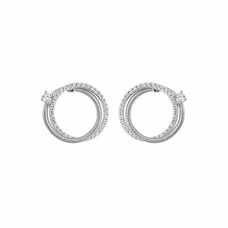 Boucles d'oreilles Jourdan Bijoux Adagio en argent et oxyde de zirconium