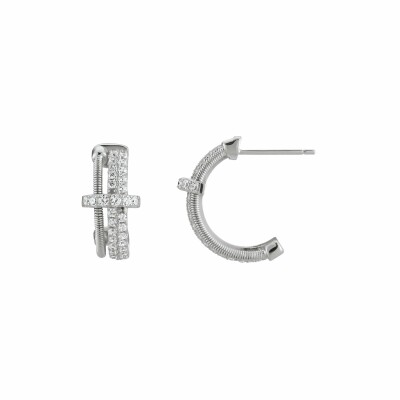 Boucles d'oreilles Jourdan Bijoux Adagio en argent et oxyde de zirconium