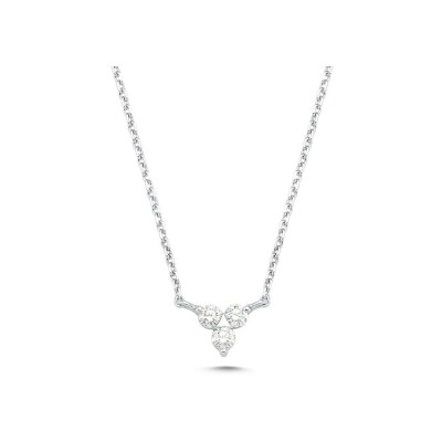 Pendentif en or blanc et diamants