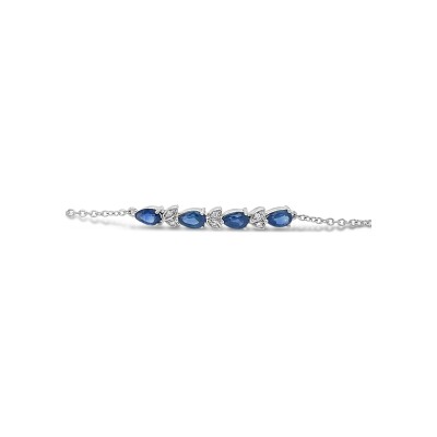 Bracelet Gringoire Joaillerie en or blanc, saphir et diamants