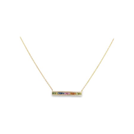 Pendentif en or jaune, saphirs multicolores et diamants