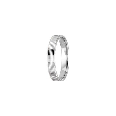 Alliance en or blanc et platine, 4mm