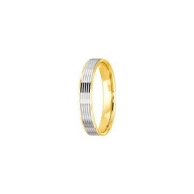 Alliance Jules et Louise en platine et or jaune, largeur 4mm