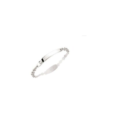 Bague chaîne en or blanc et diamant