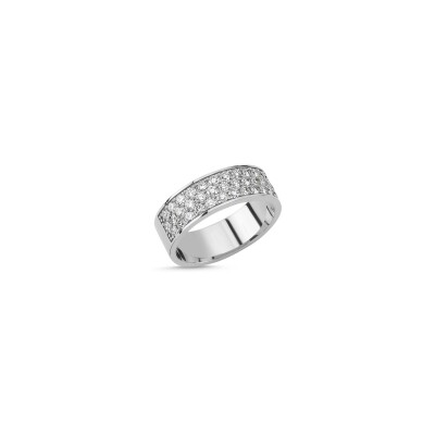 Bague demi tour pavage en or blanc et diamants