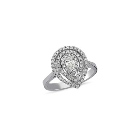 Bague Isabelle Barrier Entourage en or blanc et diamant de 0.53ct, taille 52