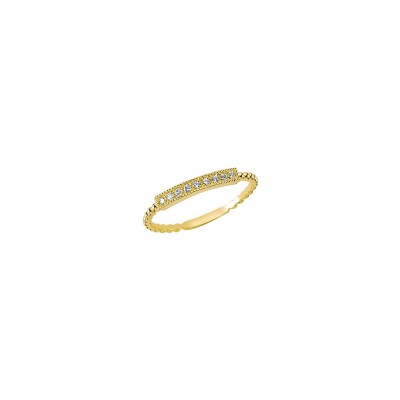 Bague demi tour en or jaune et diamants