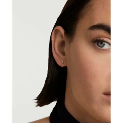 Boucles d'oreilles PDPaola Lucy en or jaune et diamants de synthèse