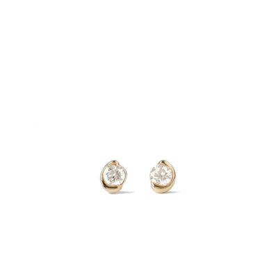 Boucles d'oreilles PDPaola Venus en or jaune et diamant de synthèse