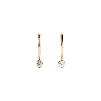 Boucles d'oreilles PDPaola Fine Essentials en or jaune et diamant de synthèse